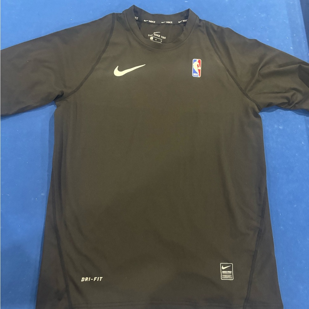 Nike Black Short Sleeve Dri-FIT NBA Top with White Swoosh